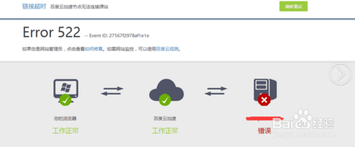 百度云加速522原因检查：您可以忘记海外节点加入白名单