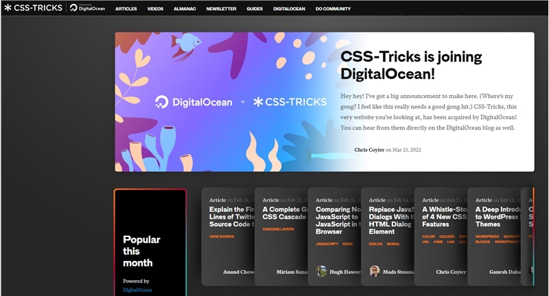 DigitalOcean宣布收购CSS技巧分享网站CSS-Tricks插图1