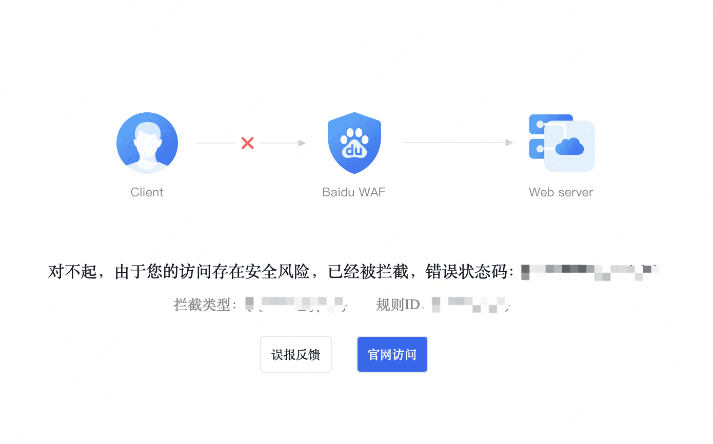百度云防护配置:自定义拦截页面插图1 百度云防护配置:自定义拦截页面插图1