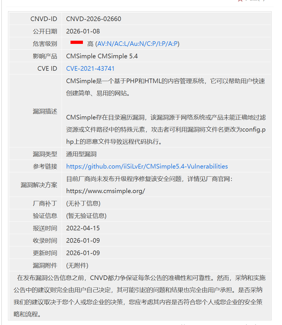 CMSimple目录遍历漏洞曝光：老旧CMS系统潜藏RCE风险，数万网站面临安全威胁插图