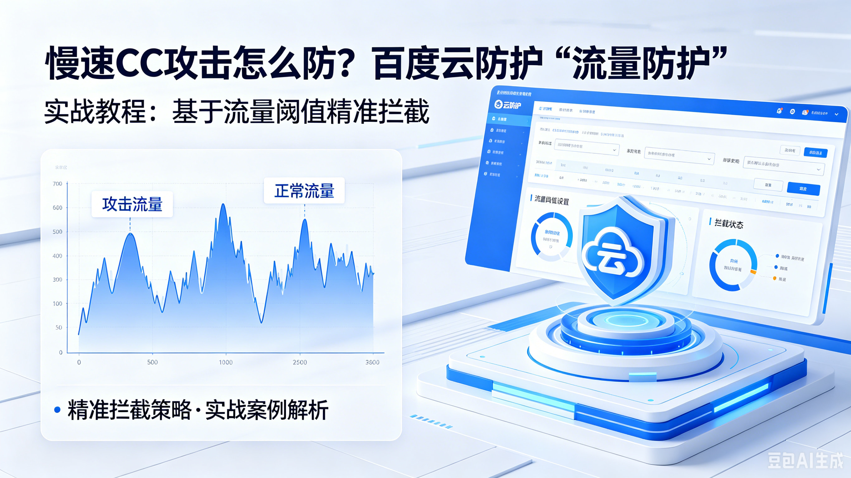 慢速CC攻击怎么防？百度云防护“流量防护”实战教程：基于流量阈值精准拦截
