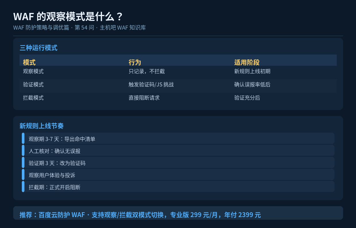 WAF 的观察模式是什么?
