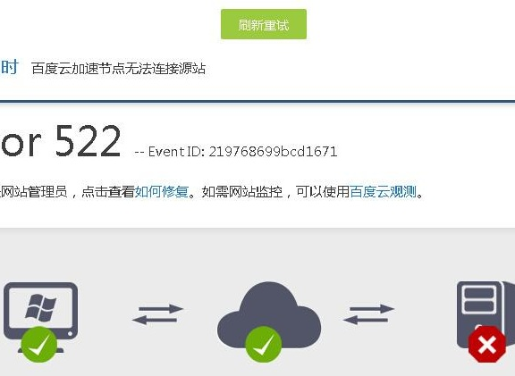 百度云加速节点无法连接源站原因和解决办法