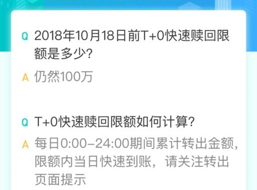 支付宝余利宝:当日快速赎回从100万元限额1万元