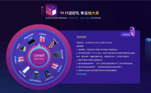 2018年百度云双11购物节优惠活动