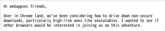 Chrome浏览器将不让HTTPS网站通过HTTP下载文件