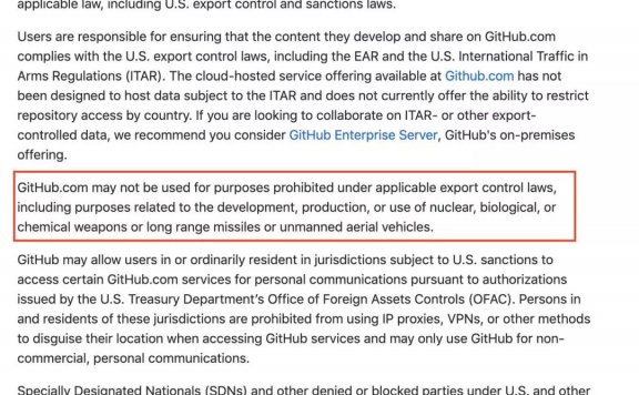 技术封锁来了!GitHub 封杀「美国贸易制裁国家」的开发人员