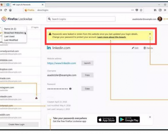 良心！用户保存登录信息一旦遭泄露 火狐浏览器将发出警告