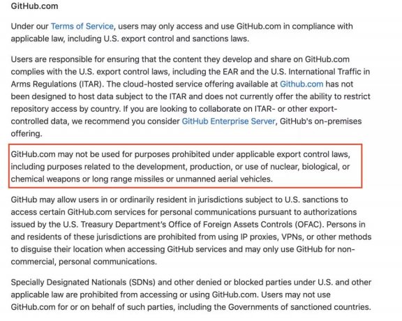 技术封锁来了!GitHub 封杀「美国贸易制裁国家」的开发人员