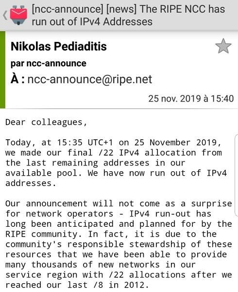 全球IPv4地址正式耗尽 我们正在向IPv6前进