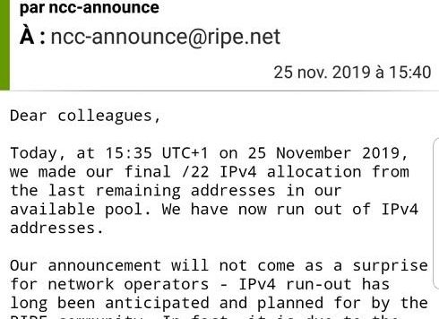 全球IPv4地址正式耗尽 我们正在向IPv6前进