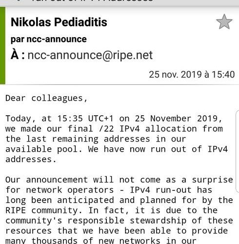 全球IPv4地址正式耗尽 我们正在向IPv6前进
