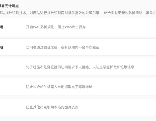 百度云加速安全防护功能大全