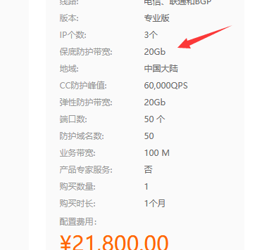 阿里云DDoS高防IP是如何收费的