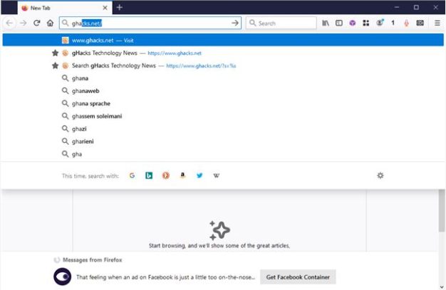 Firefox 75 从地址栏结果中删除 HTTPS 和 WWW