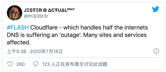 Cloudflare又故障了： 路由器配置错误：流量下降 50%、80 多个网站瘫痪