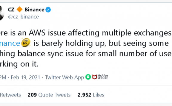 AWS(日本)故障影响多家加密货币交易所!