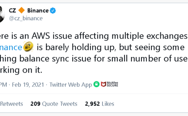 AWS(日本)故障影响多家加密货币交易所!