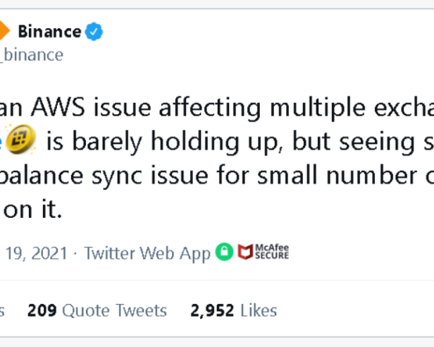 AWS(日本)故障影响多家加密货币交易所!