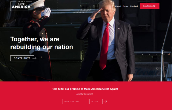 特朗普个人网站正式上线