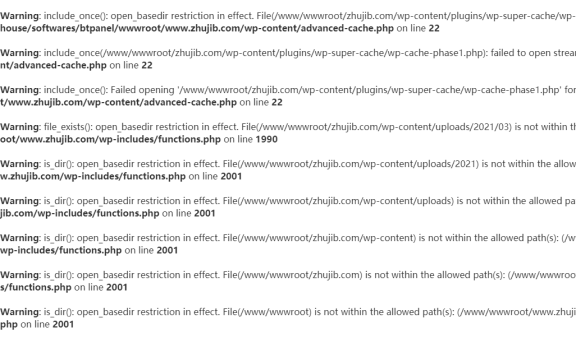 wordpress搬家出现wp-content/advanced-cache.php on line 22错误解决办法
