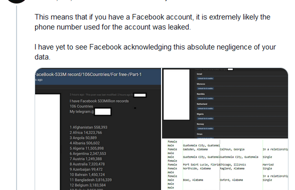 社交网络数据保护最大的失误之一：超5亿条Facebook账户记录泄露