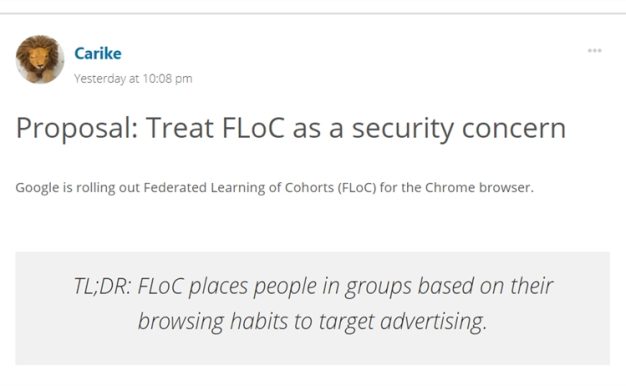 WordPress将在网站上自动禁用 Google FLoC