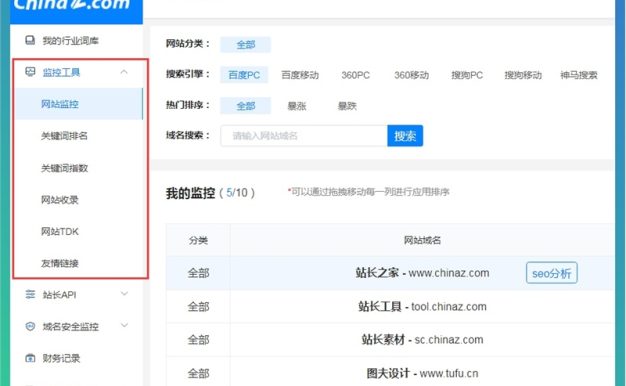 SEO必备神器:站长之家SEO监控轻松批量免费分析网站数据