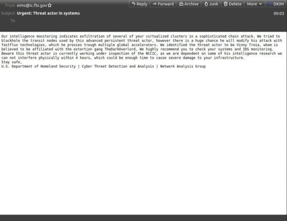 美国 FBI 系统被黑客入侵，并向 10 万邮箱发送假冒邮件