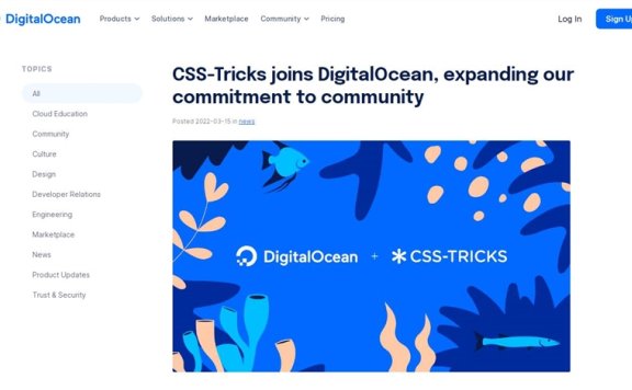 DigitalOcean宣布收购CSS技巧分享网站CSS-Tricks