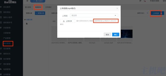 aipage网站视频、文件素材管理