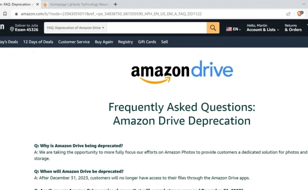 亚马逊免费云存储服务 Amazon Drive 明年正式关停