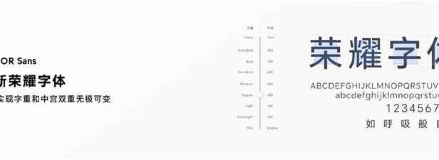 又一款免费商用字体:荣耀字体 HONOR Sans