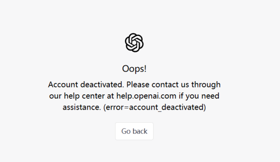 大量CHATGPT帐号被封