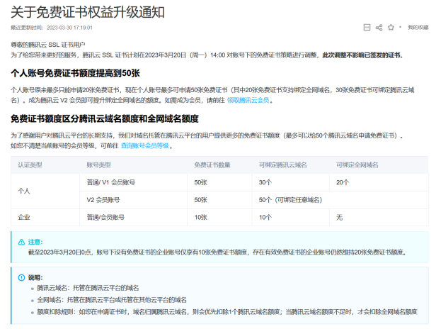 免费SSL证书要进入收费倒计时了