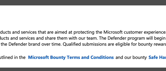 微软 Defender 新一轮漏洞赏金计划开始：最高奖励 20000 美元