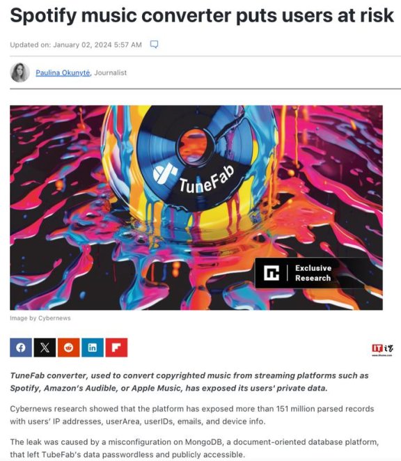 Tunefab 音乐翻录工具配置文件错误遭黑客入侵