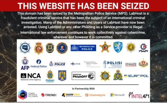 黑客平台钓鱼网站 LabHost被关， 37 名嫌犯被逮捕！