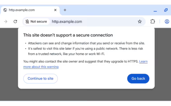 谷歌浏览器Chrome:强制HTTPS访问 2026 年将默认弹窗警告 HTTP 连接不安全