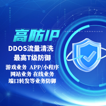 BGP多线高防IP 1T超强DDoS防护 游戏高防、网站防护服务