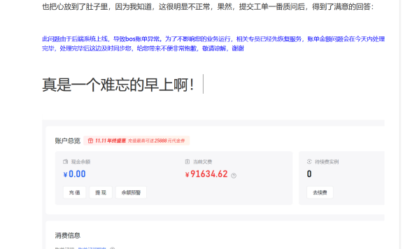 站长一觉醒来,百度智能云欠费9万多!