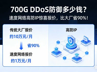 700G DDoS防御多少钱？速度网络高防IP给出惊喜报价，比大厂省90%！