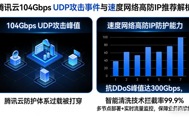 客户刚遭104Gbps UDP攻击!腾讯云被打穿后,为什么我推荐速度网络高防IP?