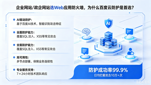 企业网站/政企网站选 Web 应用防火墙,为什么百度云防护是首选?