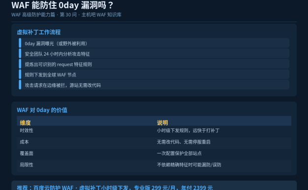 WAF能防住0day漏洞吗?虚拟补丁是怎么工作的?
