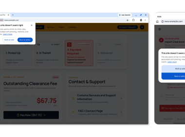 Chrome 将升级反诈骗:新增「可疑网站」分级提示,Gemini 上云识别假更新